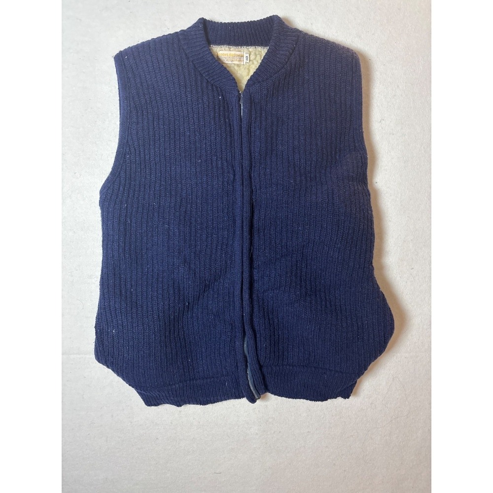 Brooks Brothers Boys Navy Knit Sherpa Lined Vest Size 18